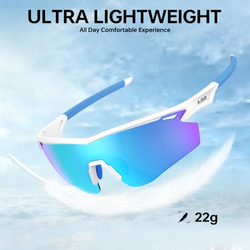 Image of Polarized Running Sunglasses for Men Women Ultra-Comfort, UV400 Protection | 22g Lightweight TR90 Frame & Adjustable Silicone Nose Pads Wraparound Sports Sun glasses for Cycling Baseball Hiking Fishing