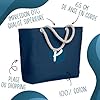 Sac de Plage Bleu avec Anse Corde Solène Parfaite – Toile de Coton – Grand Sac de Transport, Sport, Courses & Travail – Idée Cadeau Original Collègue, Anniversaire ou Départ Retraite #2