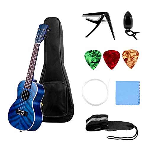 ukulélé Voyage Kit De Touche Bois De Bois pour Bois Bleu-contreplaqué Ukelele Bleu De 23 Pouces - Les Beatles, Paul McCartney, John Lennon, RIngo Starr, George Harrison ukulélé Voyage Kit De Touche Bois De Bois pour Bois Bleu-contreplaqué Ukelele Bleu De 23 Pouces