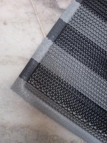 Image of Double Colour Anti Skid & Multipurpose /Bathroom Mat /Shower Mat /Carpet /Rugs /Rainmat /Swimming Pool Mat|Waterproof Doormat for Indoor /Outdoor Home Office Entrance| (Black-Grey, 16 inchx40 inch)