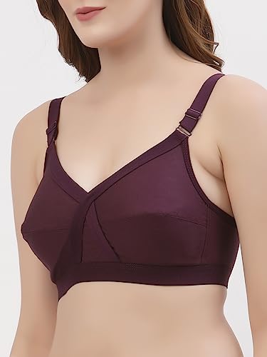 Image of Floret Women's Pure Cotton-Fabric Non Padded & Non-Wired Cut & Sew /Full Coverage Bra