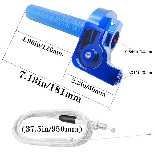 Image of Motorcycle Throttle Assembly,7 /8 inch Quick Twist Throttle Grips with Throttle Cable Aluminum Alloy Universal for CRF KLX SSR TTR 110 125 150 250cc Dirt Pit Bike ATV Mini Bike