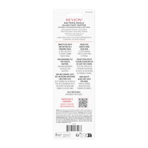 Revlon Bacteria Shield Glass Foot File & Buffer, 1 Count - image 2