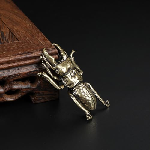 3 piezas estatuas de escarabajo de latón dorado vintage miniatura 4