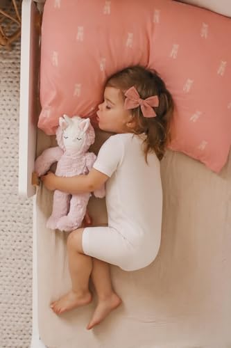 Image of Crib Sheets for Baby Boy Girl 2 Pack, Fitted Crib Mattress Sheet 28 inch x 52 inch, Muslin Toddler Bedding with Neutral Style, Nursery Bedding Essentials (White & White)