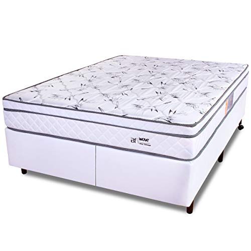 Cama Box Queen Colchão Molas Ensacadas Com Pillow e Box Courvin 158x198x58cm - BF Colchões