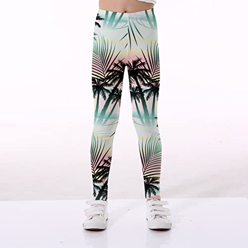 Girls' Printed Athletic Leggings Toddlers Active Stretch Leggings Kids Yoga Pants Performance Sports Tights3