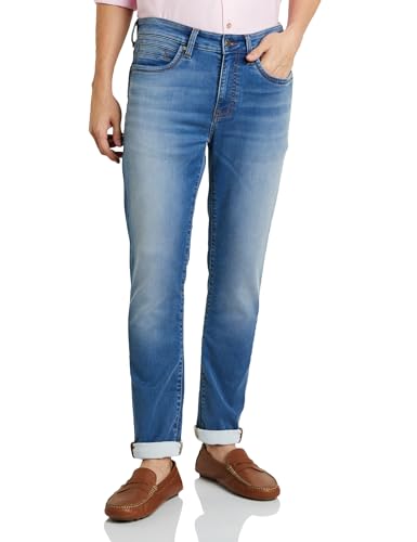 Image of Symbol Premium Men's Slim Fit Stretchable Jeans | Casual Denim | Cotton Stretch | Fashion Shades of Black & Blue (Available in Plus Sizes)