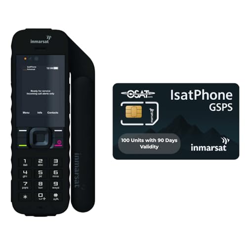 Image of OSAT Inmarsat IsatPhone 2 + 100 Unit (67 Minutes) Global Prepaid SIM Valid for 90 Days | Global Satellite Phone with Reliable Voice | Long Battery Life | GPS Tracking | Weather-Resistant Design