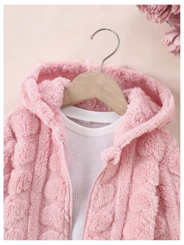 WDIRARA Girl's Fleece Teddy Jacket Zip Up Hooded Outerwear Long Sleeve Cute Coats3