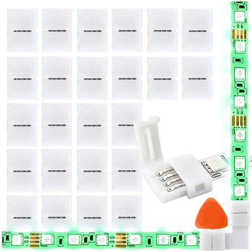 YOXMULK 24PCS 4 Pin Led Strip Connectors 8mm