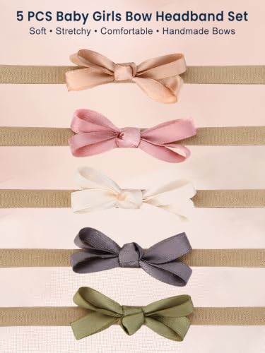 Image of POLKA TOTS Baby Hairbands for Kids Girl | Cute Stretchable Hair Bands for Baby Girls | Kids Hair Accessories | Elastic Infant Hairband | Toddler Hair Clips (Pack of 5)