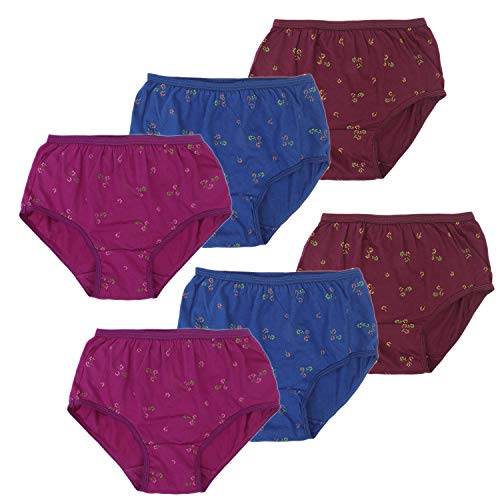 Image of BLAZON Toddlers /Kids /Baby Girls Junior Panty | 100% Super Combed Cotton Knits Hosiery | Floral Print | Combo Pack of 6 | Dark Base | Sizes: 45cm, 50cm, 55cm, 60cm, 65cm, 70cm, 75cm