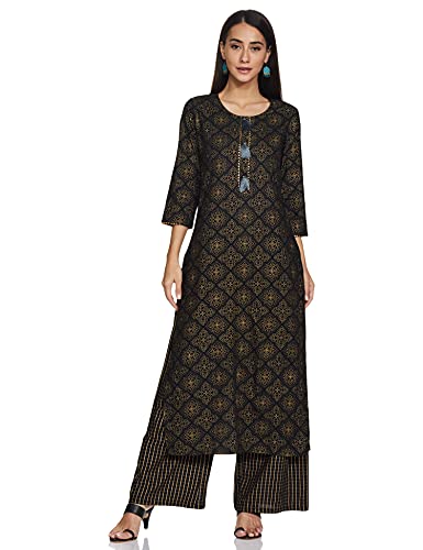 Image of Ayukta Women's Rayon Straight Kurti with Palazzos