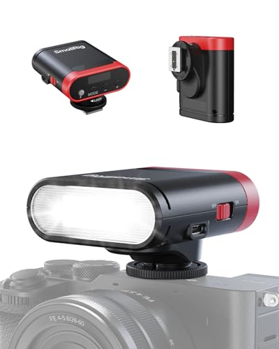 SmallRig RS20 Mini Camera Flash for Canon for Sony, GN12 Speedlite Flash for Camera with 2000mAh Battery OLED Screen, 8 Levels 500 Full-Power Flashes/1.8s Recycle/6500K, A/M Mode 1/1-1/128-5374