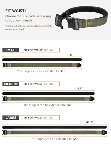 Image of IDOGEAR 2 Inch Belt MOLLE for Men with 1.75 inch Inner Belt Nylon Duty Quick Release Metal Buckle Belts Hook-and-Loop Laser-cut