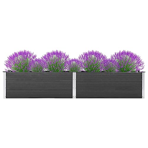 LAPOOH Arriate, Macetas para Flores Y Plantas, Jardinera, Macetero Exterior, Macetero, Huerto Domestico, de WPC Gris 300x50x54 cm