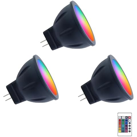 Makergroup RGB MR11 LED Bulbs Color Changing, GU4 Bi-pin Base, Warm White+15 Multicolors and 4-Level Brightness on Remote Control, 12V MR11 Halogen Bulb Replacement Cover