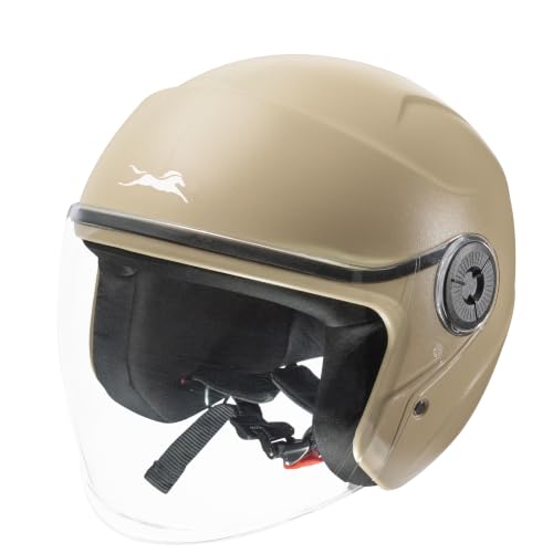 Image of TVS ACE ISI Certified Open face Unisex Helmet with Full Coverage Visor Available in 8 Colors | Lightweight Comfort-Fit Microfiber Liner Equipped with Quick Release Chin Strap