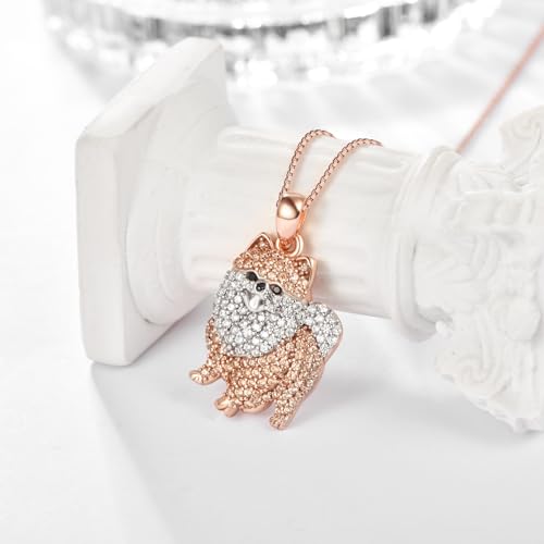 TANGPOET Dog Breed Pendant Necklace Genuine 925 Sterling Silver Cubic Zirconia Puppy Jewelry Birthday Christmas Graduation Gift for Dog Moms Lovers Owners3