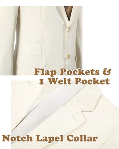 Image of Bofan Linen Boys Blazer Formal Suit Jackets for Boy Outwear Jacket & Coats for Kids Boys' Fashion Summer Wedding Outfit