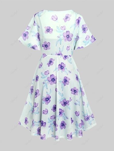 Image of ROSE GAL Rosegal Plus Size Women Sundress Set Flutter Sleeves Floral Dress and Lace-up Cami Dress