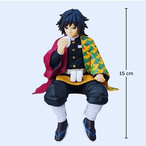 Image of Giyuu Sitting Premium Action Figures Collectible for Office Desk, Study Table, Car Dashboard, Decoration for Anime Lovers, Fans, Kids, Collectors - Giyuu 15cm
