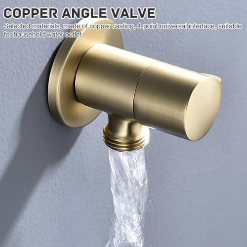 2 Stücke Eckventil 1/2 zoll, Hohe Temperatur- und Hohe Druckbeständigkeit, Eckventil, Sicherheitsschalter für Haushaltswasser, Geeignet für Küchenarmaturen, Badarmaturen, Toiletten (Gold)