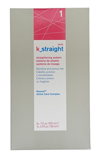 LAKME K-Straight Kit Alisador Iónico con Keravis™ Nº1, Sistema de Alisado Permanente, Crema Alisadora y Bálsamo Neutralizante, para Cabello Natural o Teñido