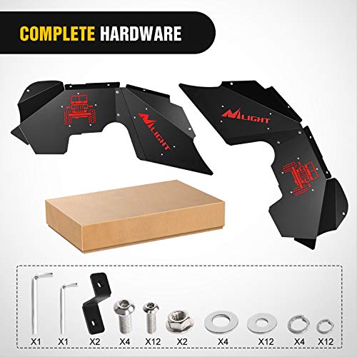Image of Nilight Front Inner Fender Liners Compatible with 2007-2018 Wrangler JK & JKU Unlimited Bolt-on Style Fender Flares