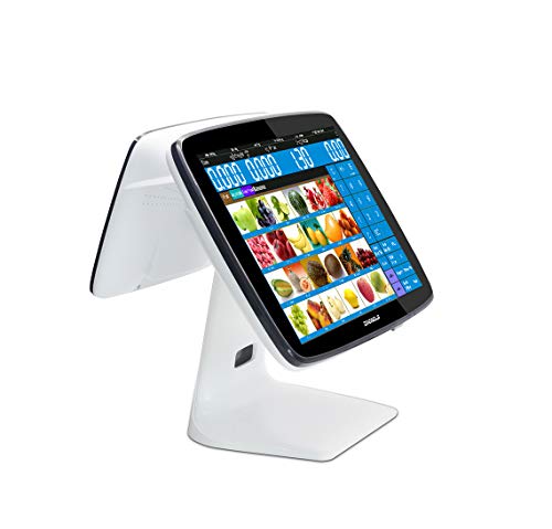 ZHONGJI Cash Register Smart Touch Screen Win10 PC POS System for Restaurants with POS-Software,Thermal Receipt Printer,Cash Drawer,80E Kitchen Printer