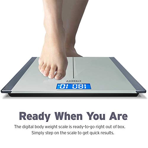 Etekcity Scale for Body Weight, Bathroom Digital Electric Scale for People, Measures Weight up to 400 lbs, Silver