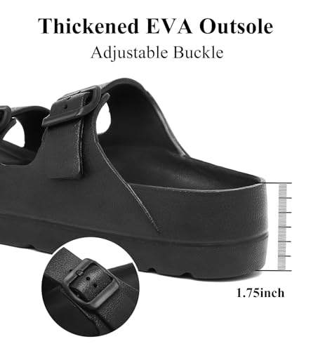 Image of Haifago Women's Platform Sandals with Arch Support, Summer Beach Slides Adjustable Buckle Comfortable Lightweight EVA Slip on Slide