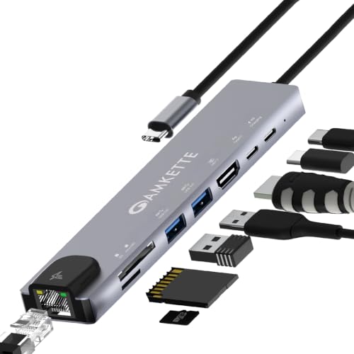 Best USB-C Hubs in India: 2026 Buying Guide 29 Amkette 8-in-1 Type C Hub/Docking Station with HDMI 60Hz,Data Tra...