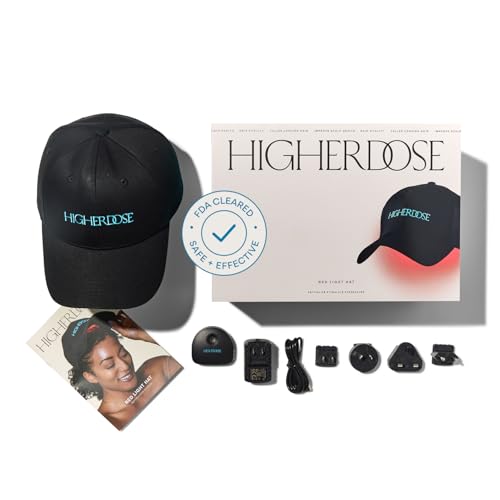 HigherDOSE Red Light Therapy Hat for Hair Growth - Reduce Hair Loss & Shedding - Targeted Infrared Red Light Therapy to Support Scalp Health