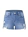 Bosmeer Blue Jean Shorts Casual Stretchy High Waisted Summer Denim Short Distressed Ripped Frayed Hem Mini Shorts Country Concert Outfits 2026 Fashion Trendy