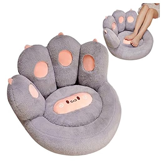3 Pcs Cadeira de almofada de pata de gato - Almofada de cadeira de escritório sofá preguiçoso - Travesseiro preguiçoso para cadeira gamer, assento fofo kawaii de chão aconchegante para menina Vincente