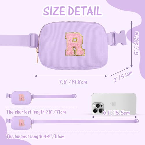 Image of Gitus Girls Birthday Gifts for 10-16 Year Olds - Initial Fanny Pack Belt Bag Crossbody Bag - Trendy & Personalized Preppy Stuff (Lavender-R)