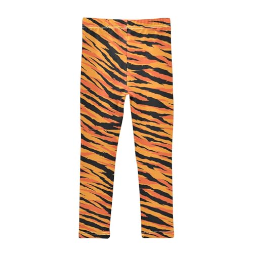 Girls Basic Leggings Baby Girls Pants Tiger Print Soft Footless Stretchy Tights Pants 4-10Y2