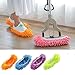 FEATHERHEAD Bontip 4 Pairs (8 Pieces) Unisex Washable Dust Mop Slippers Shoes Microfiber Cleaning House Mop Slippers Multifultional Floor Cleaning Shoes Cover for House Kitchen Office (Free Size)