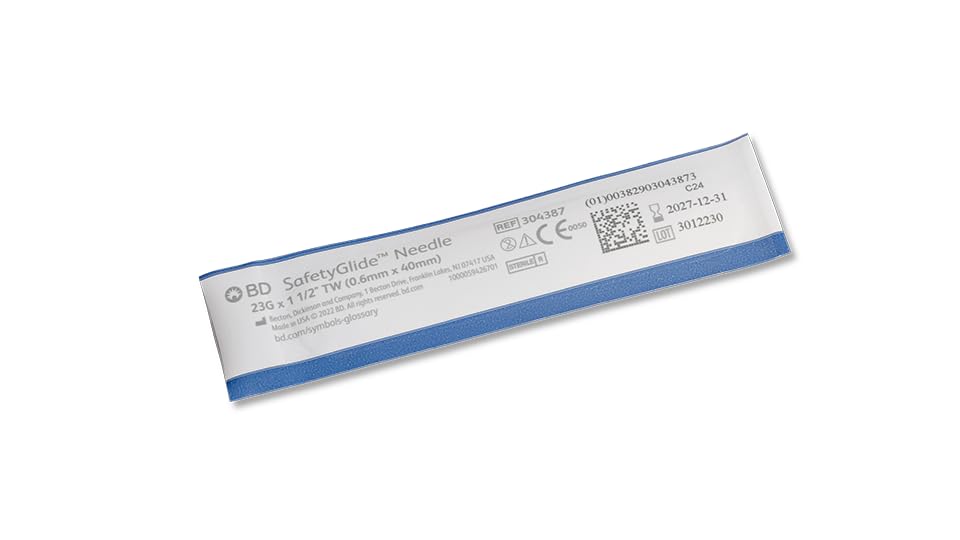 BD SafetyGlide Needle, 23 G x 1-1/2 in. #304387 (50 Count)