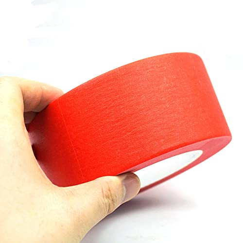 Image of Red Painters Tape 2 inch Wide, Red Masking Tape 2 inch x 55 Yards Paper Tape for Arts DIY Crafts Painting Labeling Decoration School Projects Home Office