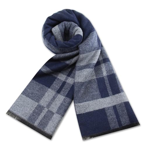 Generisch Bunte Tücher Men's Winter Warm Thick Classic Modern Imitation Scarf 180 X 30 Cm Geschirr Tücher (Blue, One Size)