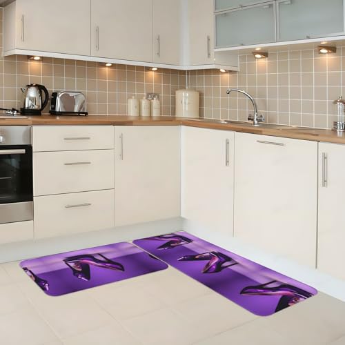 Alfombras de chef elegantes moradas con diseño resistente para el hogar 3