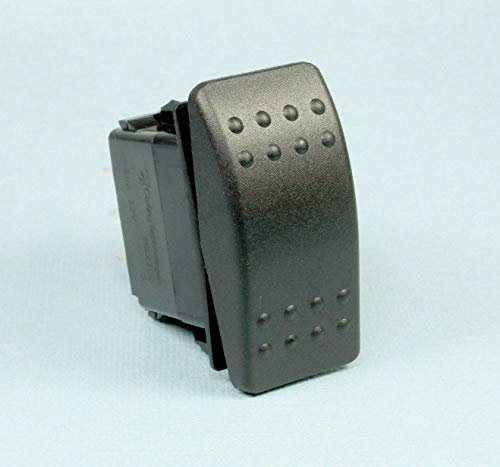 (YD #7) Carling VLD1S00B MOMENTARY Rocker Switch DPDT, 20A 12VDC, (ON) Off (ON); 6 Prongs