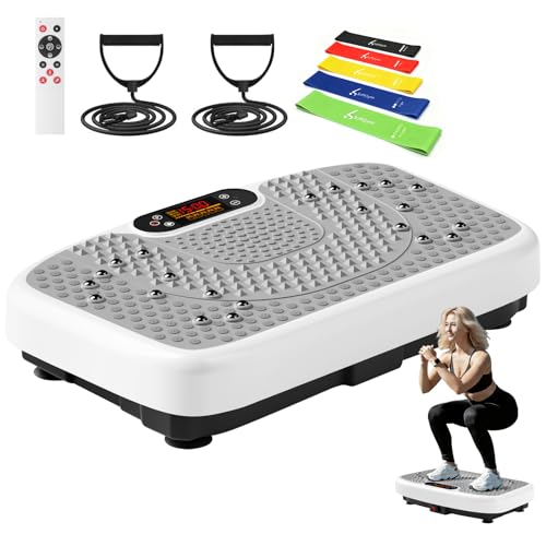 SoftGym 120-Speed Vibration Plate with Resistance Bands