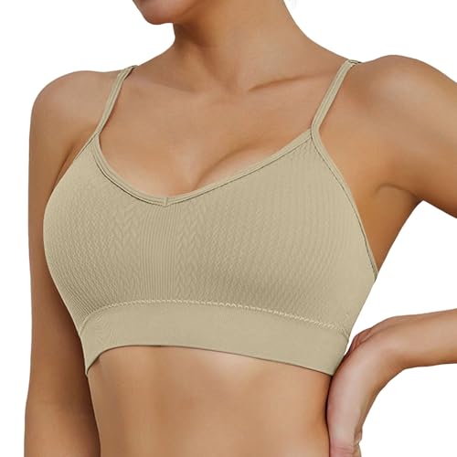 Brassière de sport grise sans armature taille L pour running et yoga