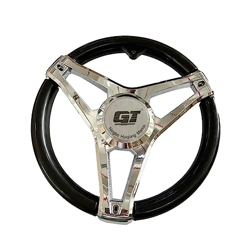 Generic Universal Steering Wheel Boat Accessories for Marine Vessels, Diameter 350mm, Black