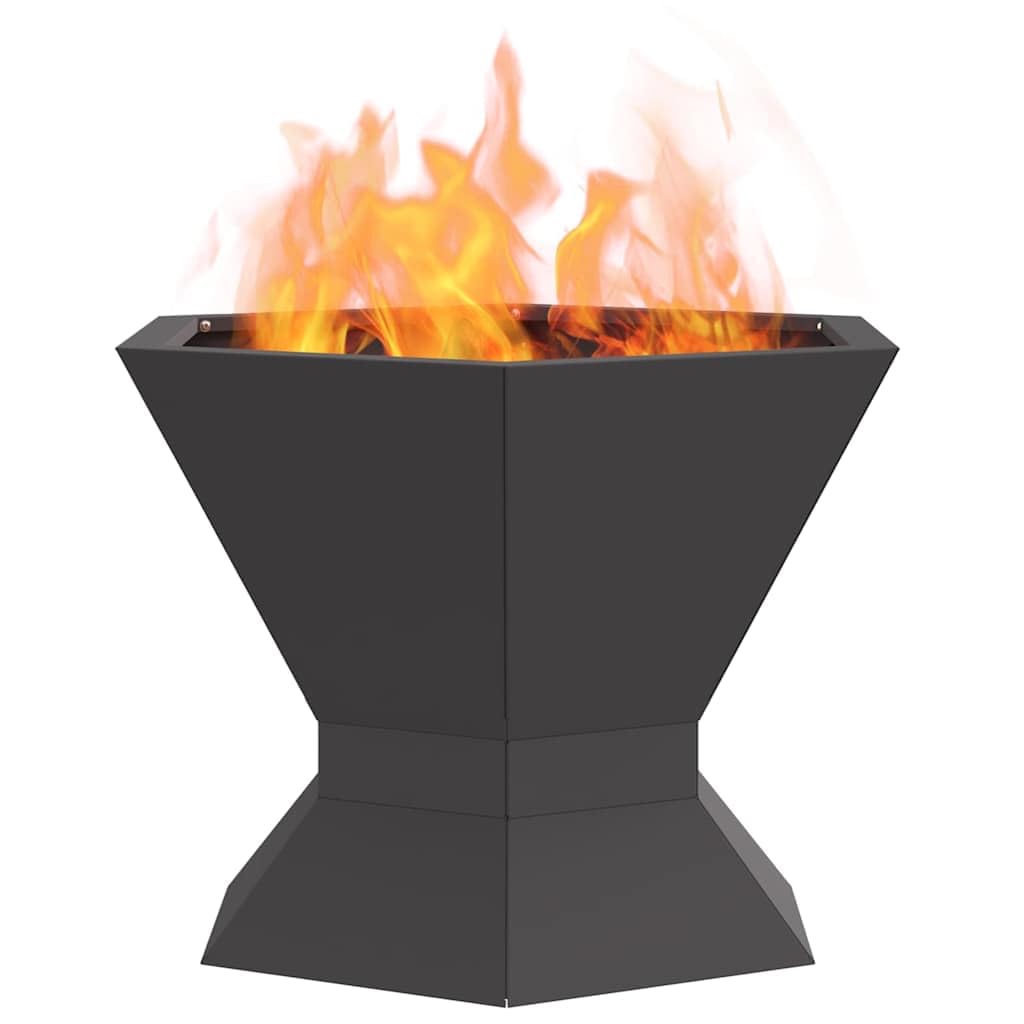 Braciere nero, 50 x 50 x 40 cm, in acciaio, per giardino, terrazza, riscaldamento esterno con design robusto, ideale per serate accoglienti all'aperto, grandi tronchi di legna, durevole