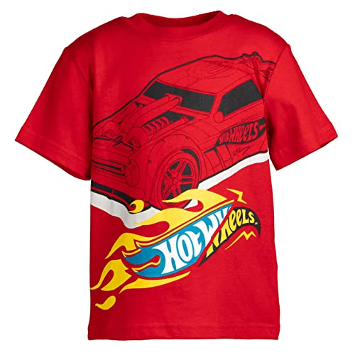 Hot Wheels Toddler Boys' 3-Pack Short Sleeve Graphic T-Shirts Red Grey Black 4T - image 3